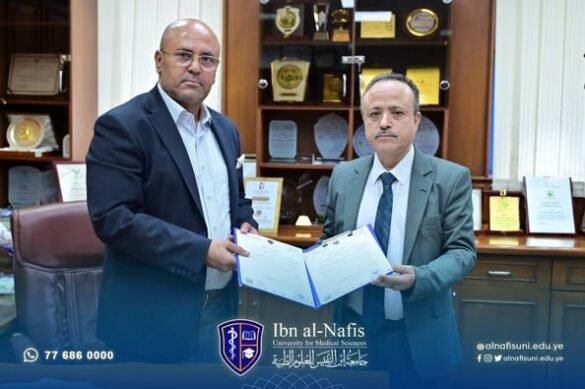 جامعة ابن النفيس توقّع اتفاقية تدريب وتأهيل لطلابها مع المستشفى السعودي الألماني.